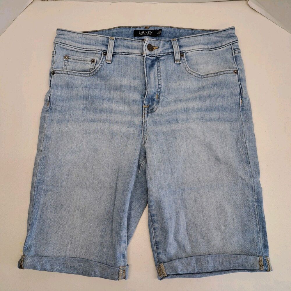 Polo Ralph Lauren Womens 10 Stretch Bermuda Denim Shorts